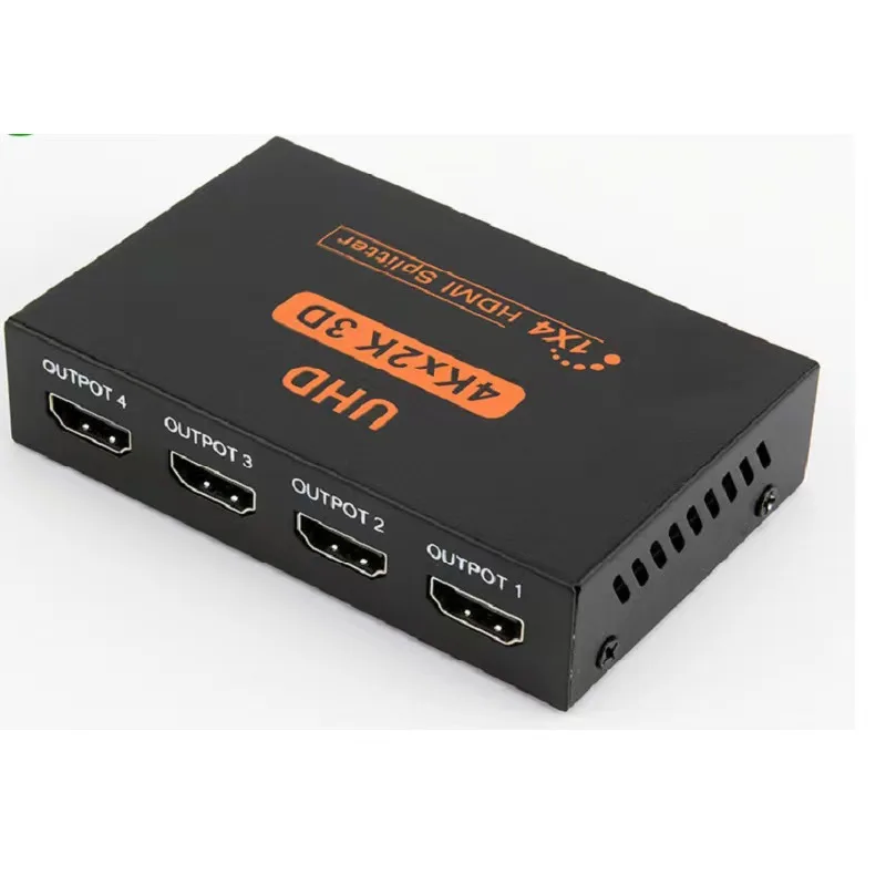 Jasoz Full HD 4Kx2K HDMI 1 in 4 out HDMI Splitter 1x4 Splitter with AC Adaptor Duplicate/Mirror Screen Support 2160P 3D Audio
