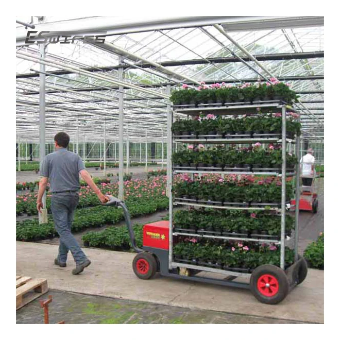 Greenhouse galvanized adjustable detachable storage transport flower plant nursery rack on wheels
