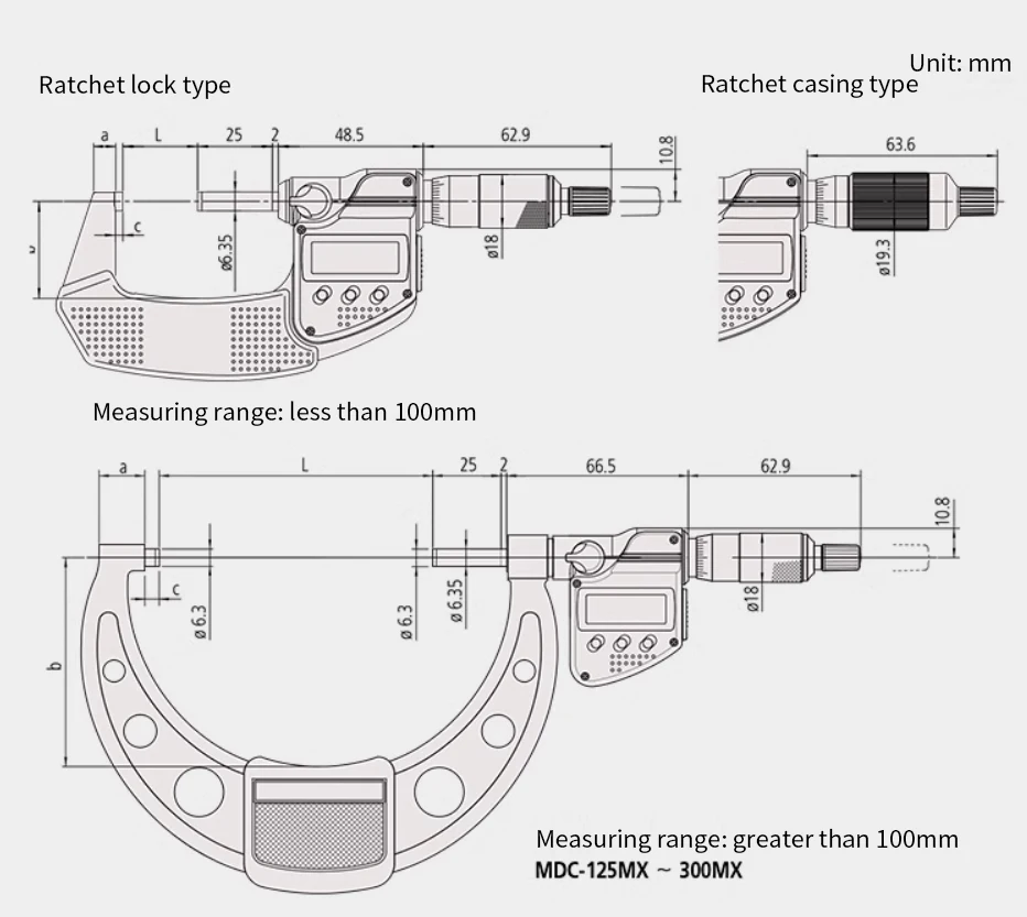Mitutoyo digital display micrometer electronic spiral micrometer instrument micrometer digital mitutoyo