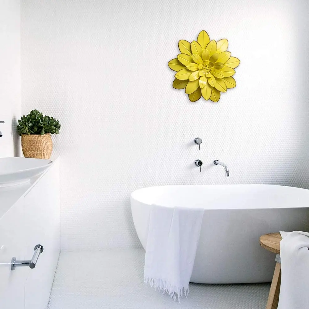 Metal flower wall decoration Green Lotus hanging in the bedroom living room bathroom office home decoration