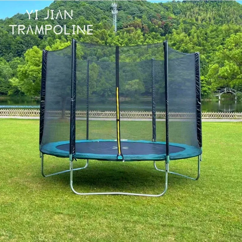 Commercial Outdoor Professional Round Children Kids Park Fitness Jumping Trampoline Bed with safety net