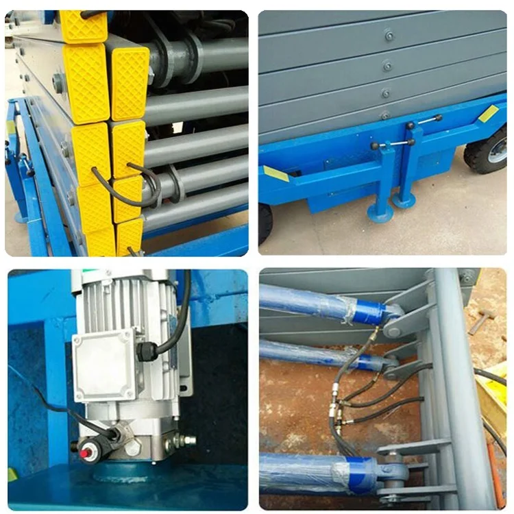 8m extended platform upright electric scissor lift platform lifter