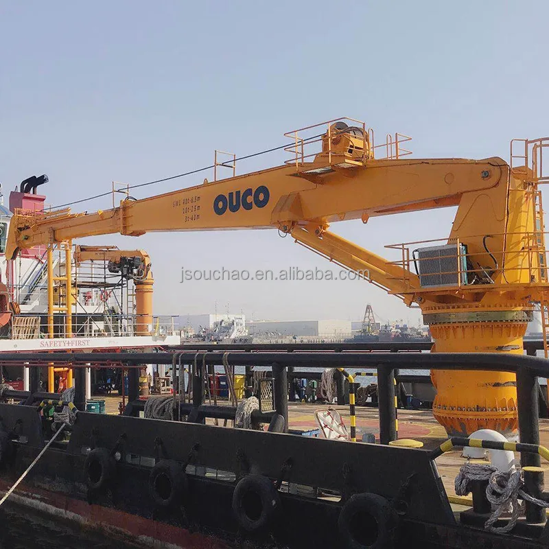 3T40M ship harbour  boom deck hydraulic Marine cranes