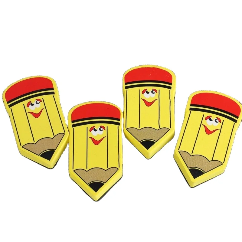 Factory price pencil colorful printing EVA whiteboard erasers EVA magnetic whiteboard eraser with felt