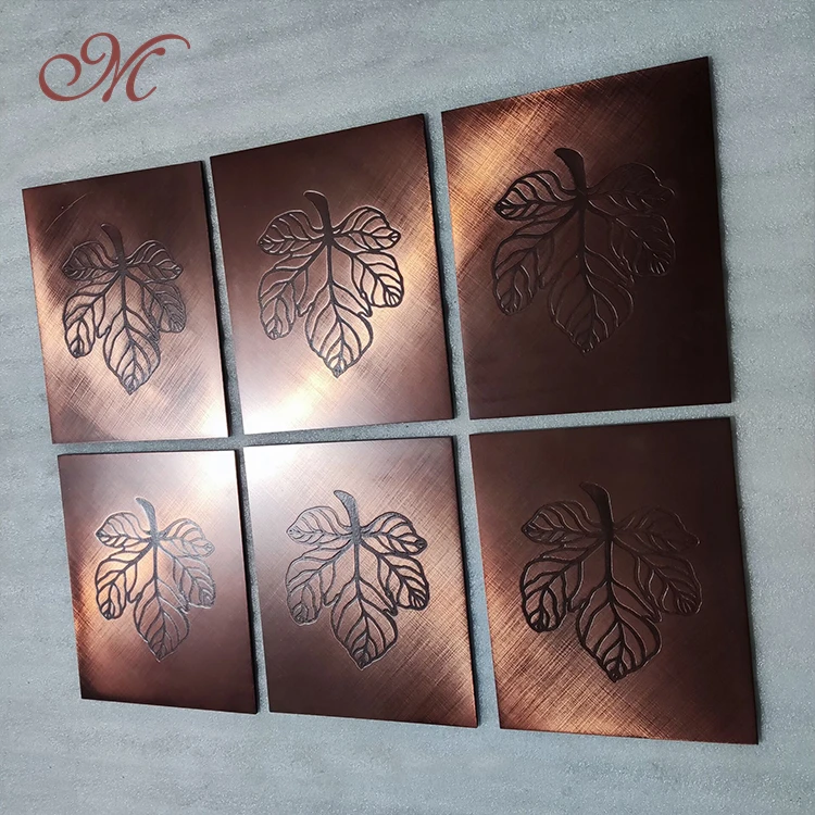 Custom Stainless Steel Engraved Gross Grain Copper Colour Wall Mount Logo Sign Plaque Plate Business Signage