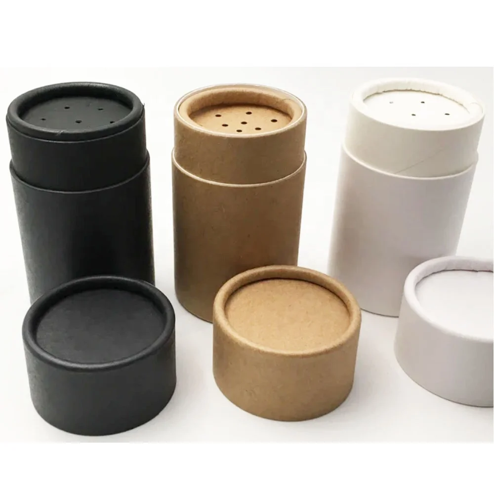 Custom logo cardboard tube shaker push to open for spice packing