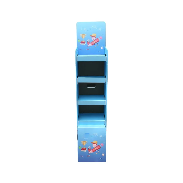 Customize Printing Shop Promotional Cardboard 3-Layer Stationery Display Rack