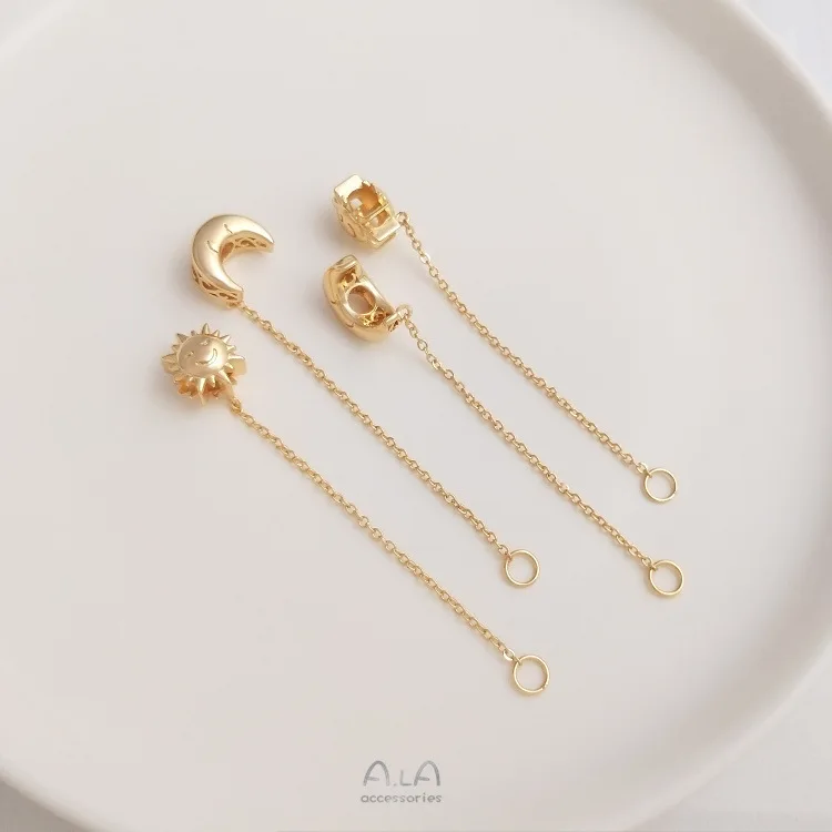 Модные браслеты аксессуары Луна солнце большое отверстие Бисер подвеска Цепочка Сделай Сам бисер браслет разделитель