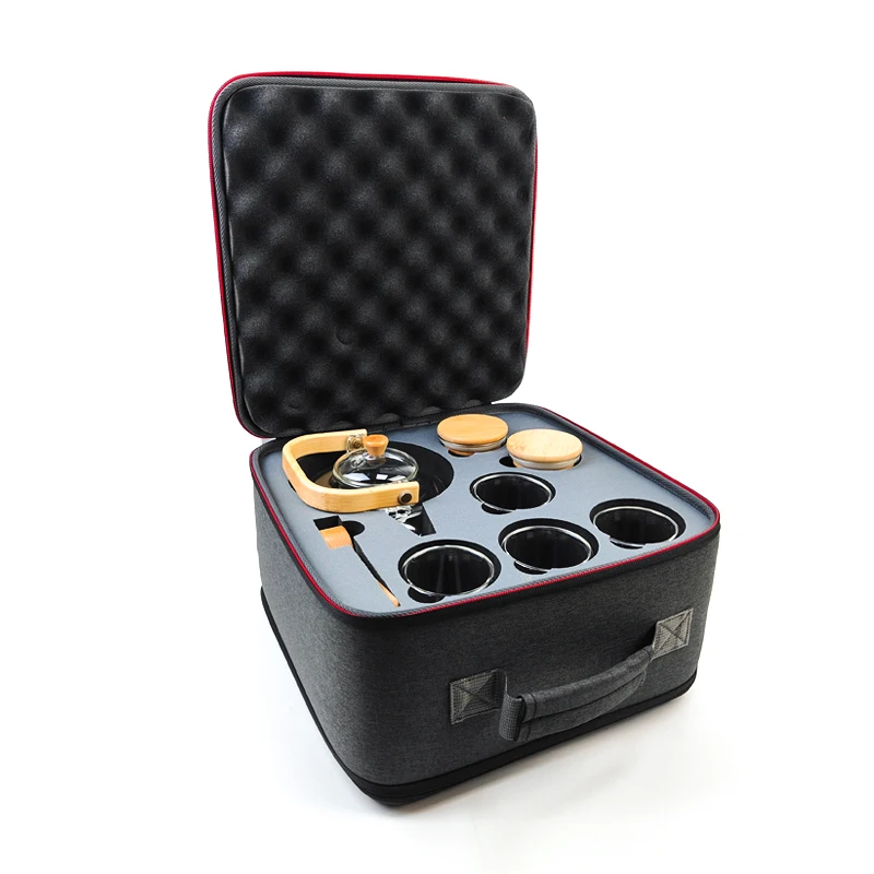 Customized Portable Portable Glass Coffee Protective Eva Case Drawstring Bag EVA Tea Case