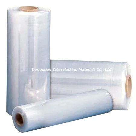 Transparent stretch film jumbo roll, 50 micron polyethylene jumbo stretch wrapping film