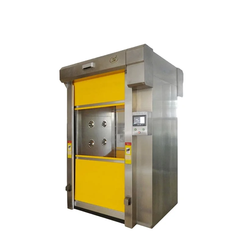 Full stainless steel rolling door cargo air shower for cleanroom project