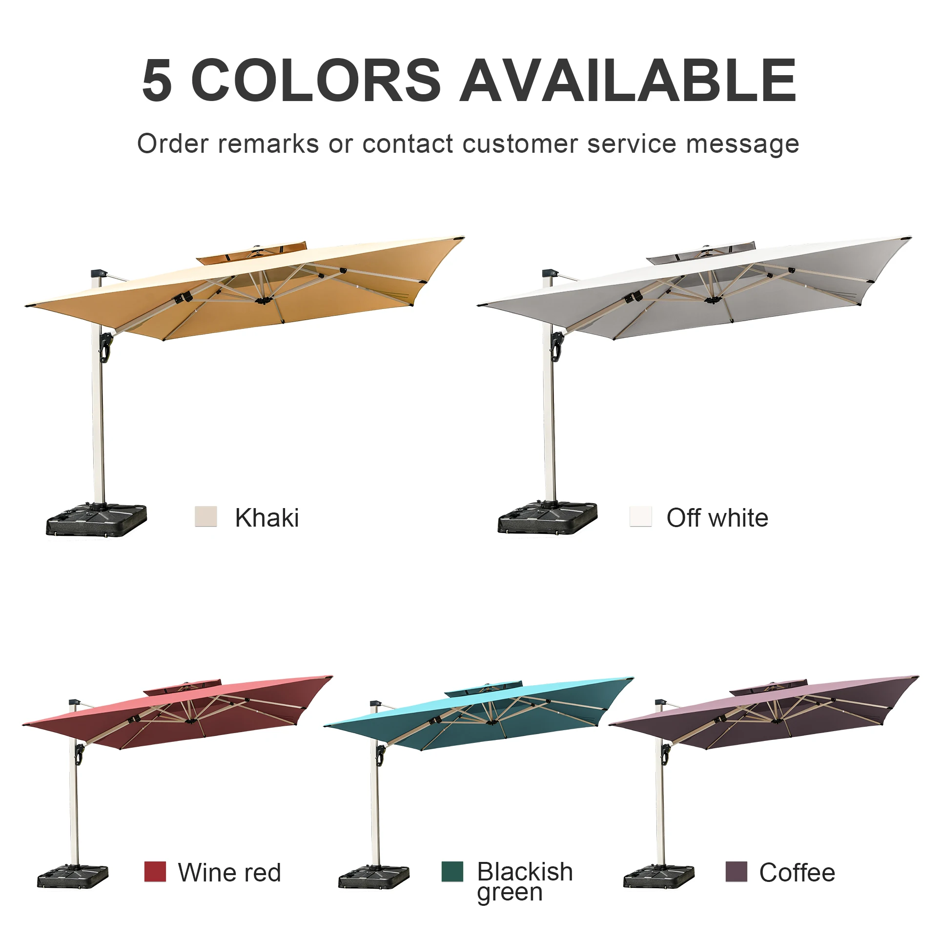 [MOJIA]Sun Shade Big Size 3*4m Outdoor Furniture Set Parasol 150L Water Tank Top AL Pole Size Outdoor Umbrella Resell Low Price