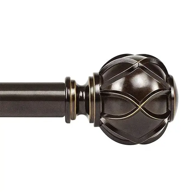 High quality customized bedroom with telescopic rod, brown petal curtain rod, guiding curtain rod