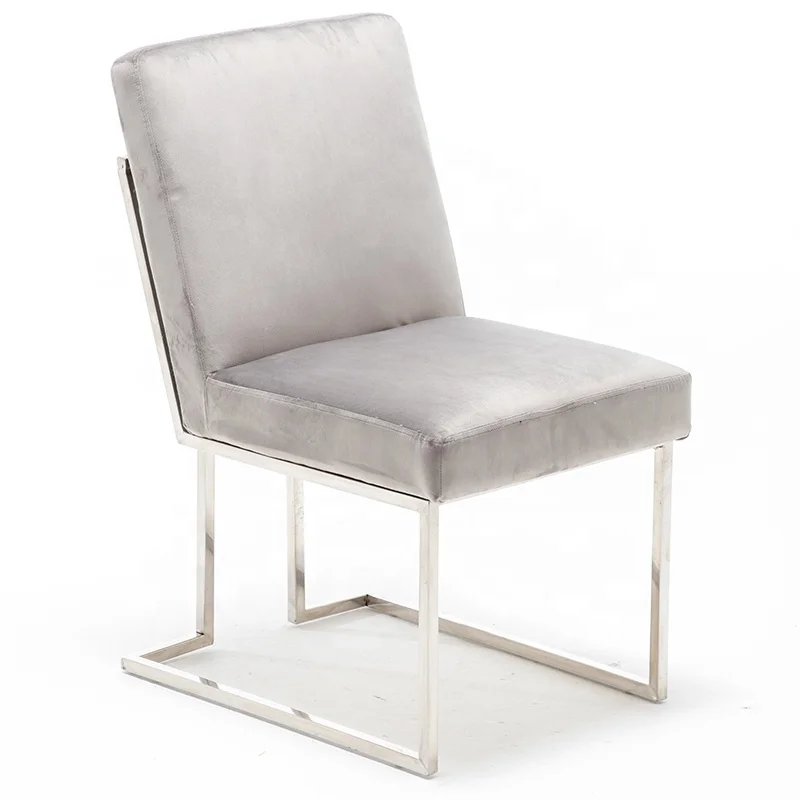 
Modern Luxury Upholstered Soft Back Velvet Dining Room Chair With Metal Leg 