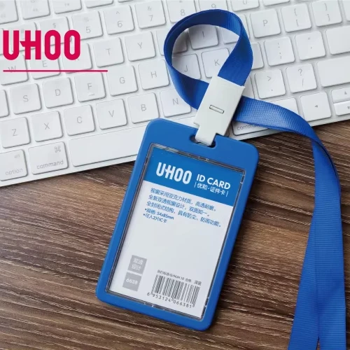 UHOO Hot Sale Eco-friendly PP Transparent ID Card Holder Double Side Visible Multicolor Custom Business Card Holder Student ID