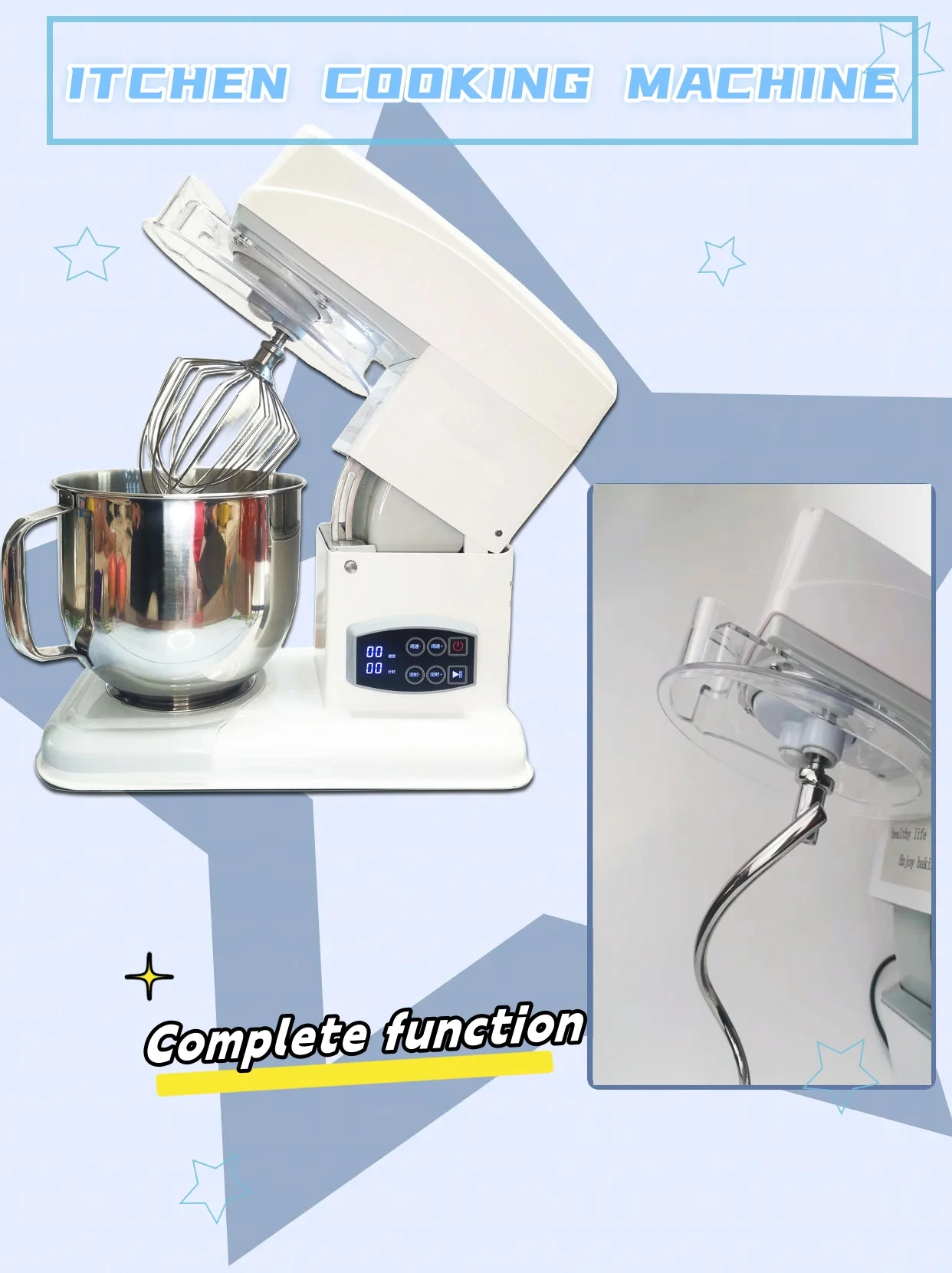 Hot Heavy Duty 550W Stand Mixer Baking Bread and Pasta Machine 7L Home Kitchen 4-speed Tilt-head Cake Food Mixer
