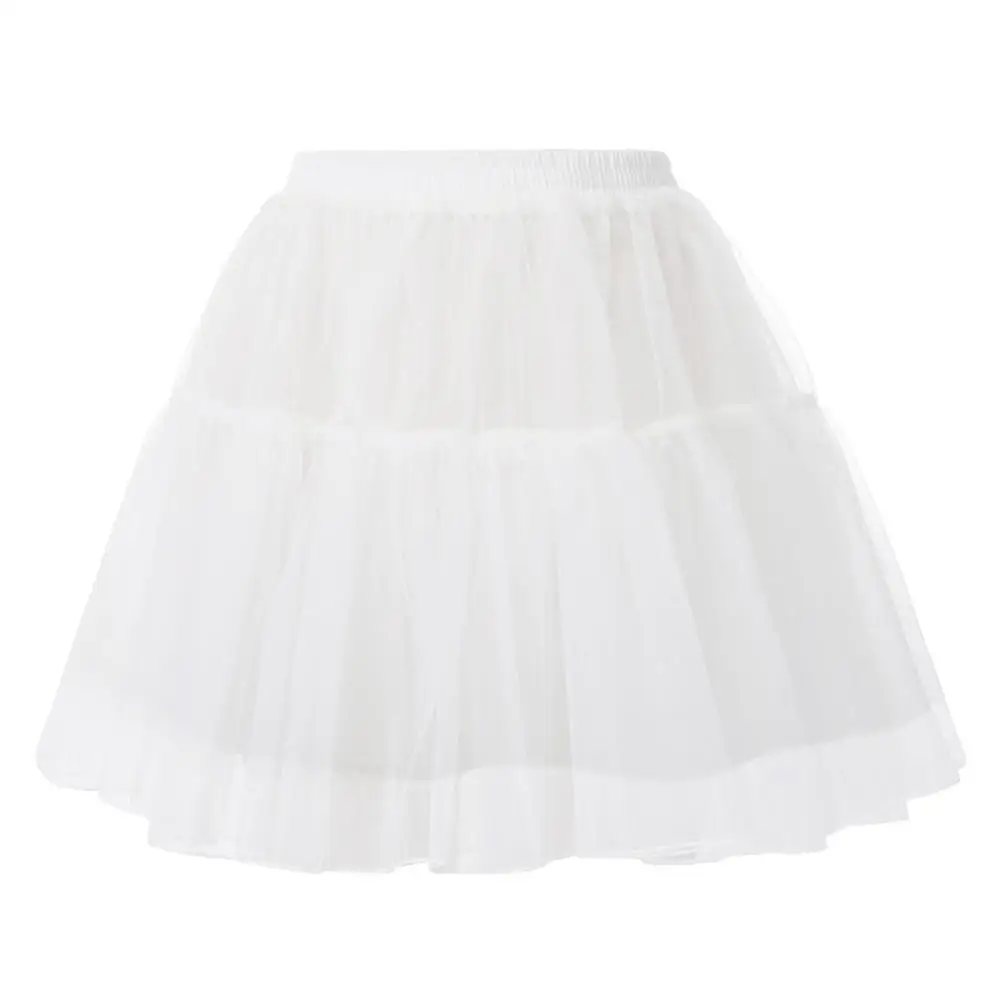 CLE02503 GK Womens Organza Crinoline Underskirt Two-Layers Elastic Waist Petticoat For Dress