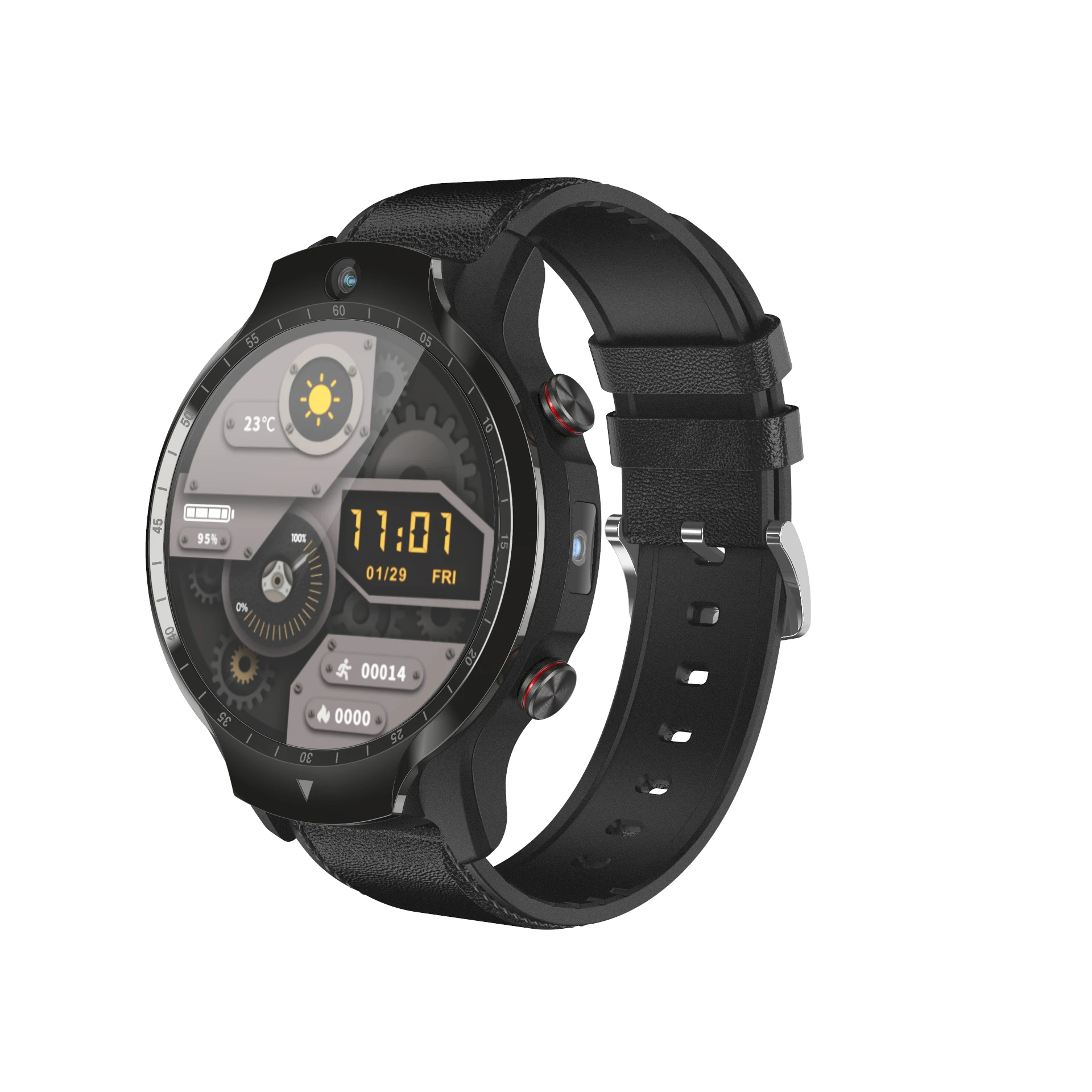 A1 Dual Chip Dual System 4g Sim Card Talk Face Unlock Wifi Gps Navigation Android 9.0 Dual Camera Men  Video Call Smart Watch