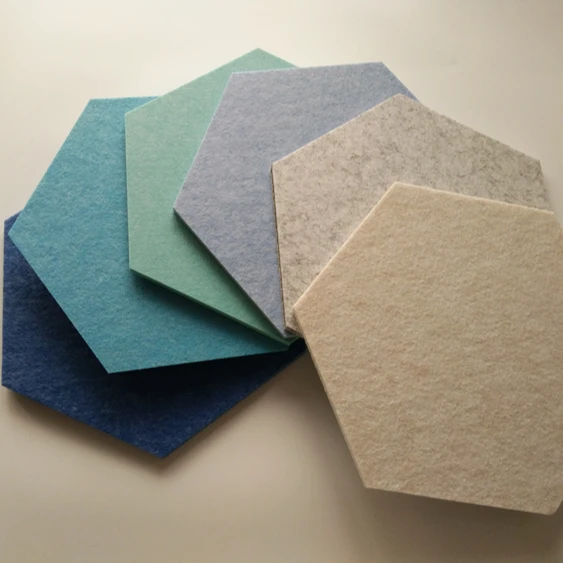 Manufacturers Wholesale School Piano Room Music Room Self-adhesive Hexagon PET Felt Acoustic Sound Insulation Board