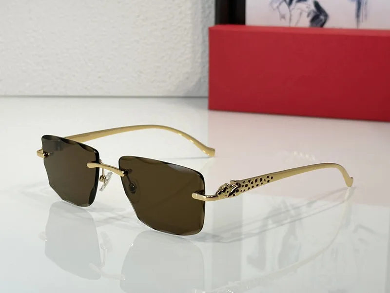 Wholesale Luxury Designer Rimless Sun Glasses 2024 Original Quality Square Women Men Metal Frame Sunglasses