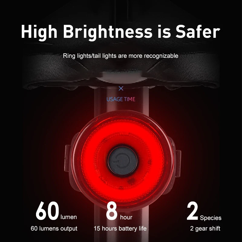 Red Round Night Riding Battery Operated Waterproof Warning Bicycle Seatpost Light outdoor hiking bike light for night