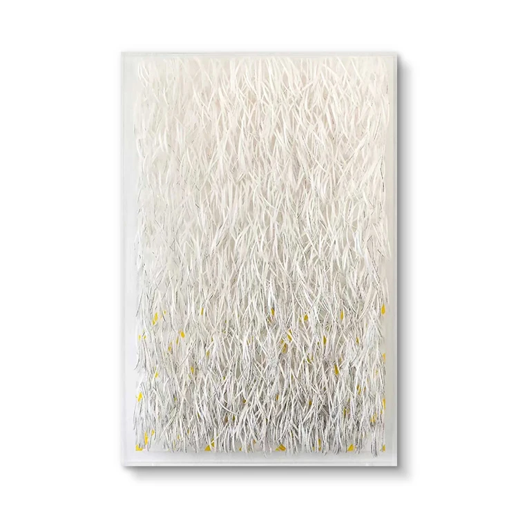 Popular design handmade paintings for hotel interior furniture design leather decoration for home decorative paper 3d wall art