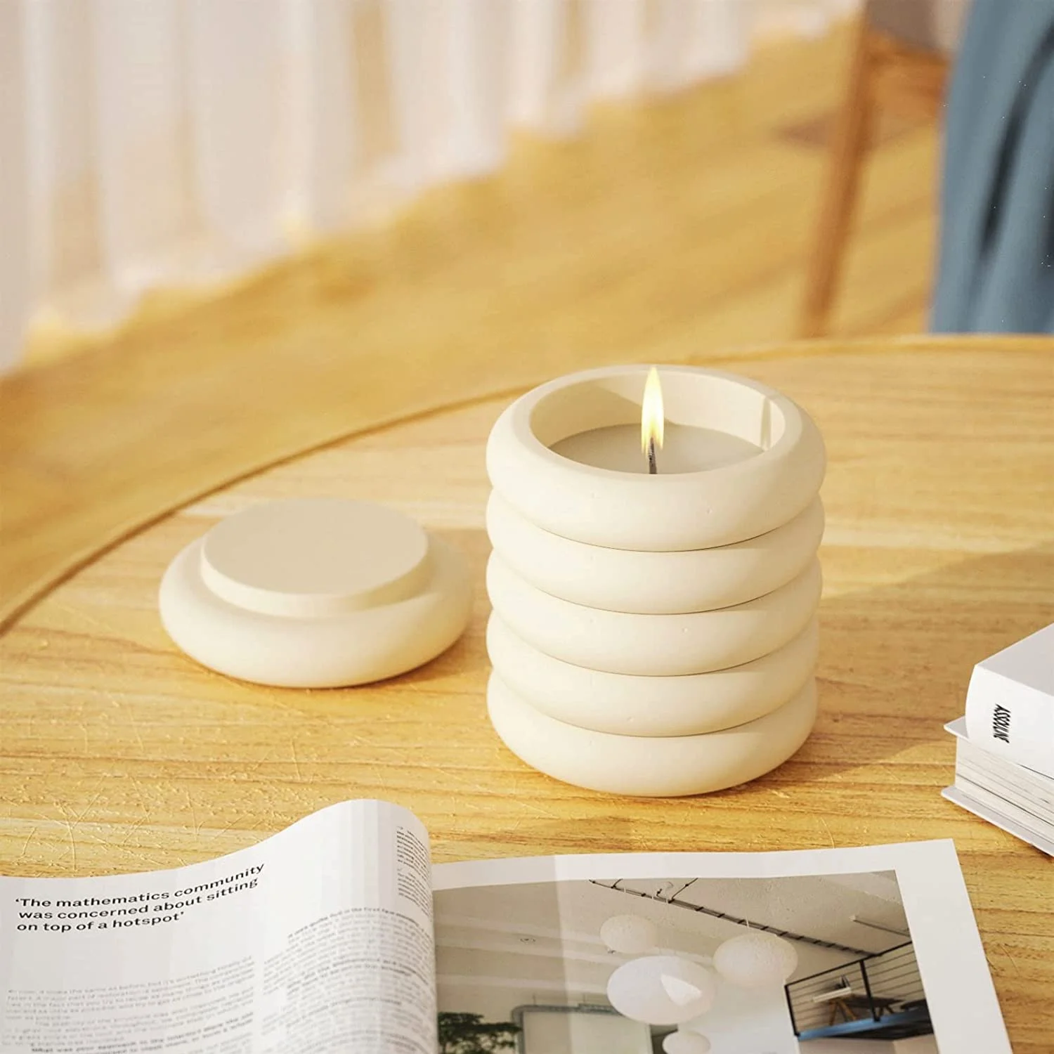 Ring Candle Cup Silicone Mold Cement Candle Cup Gypsum Candle Jar Diy Aromatherapy Cup Epoxy Resin Mold