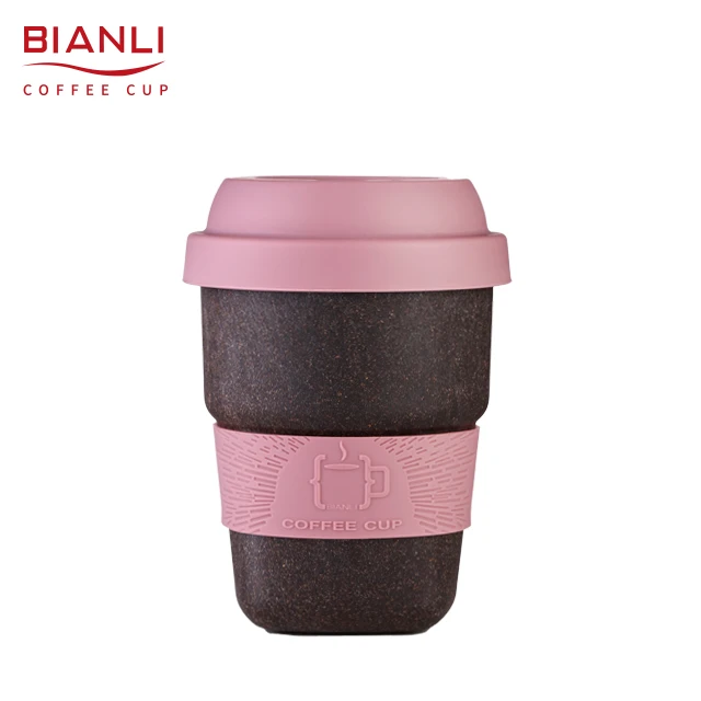 Custom Eco Friendly Coffee Grounds Plastic Travel Mugs Nordic Biodegradable Water Double Wall Reusable Coffee Cup