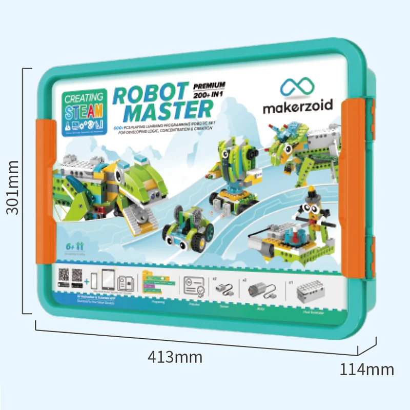 Flytec 200+ DIY Building Block Sets Toys Remote Control Robot Toy Set For High Technology Education