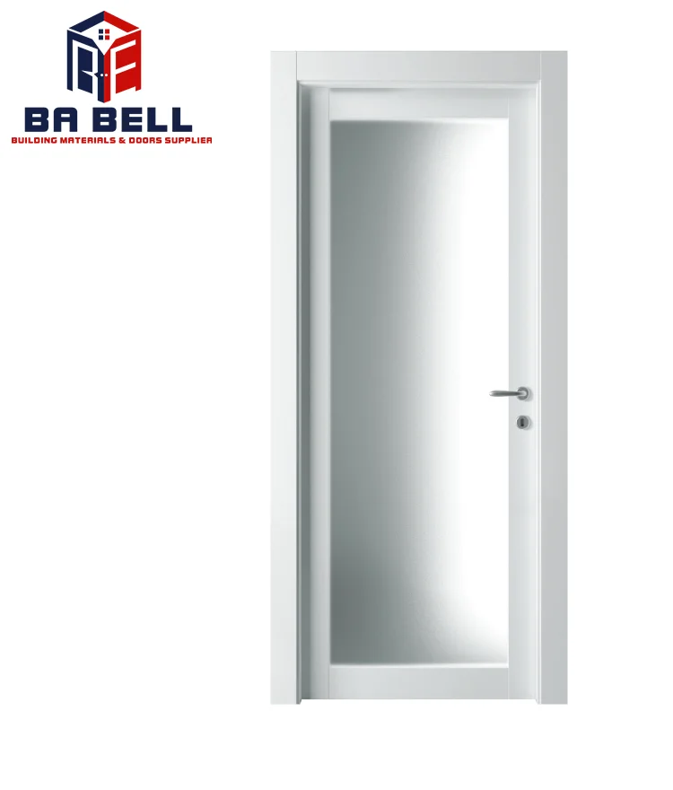 Simple Line Door Design Wood frame  Hotel Room Composite Primer Painted White Custom Interior  Doors