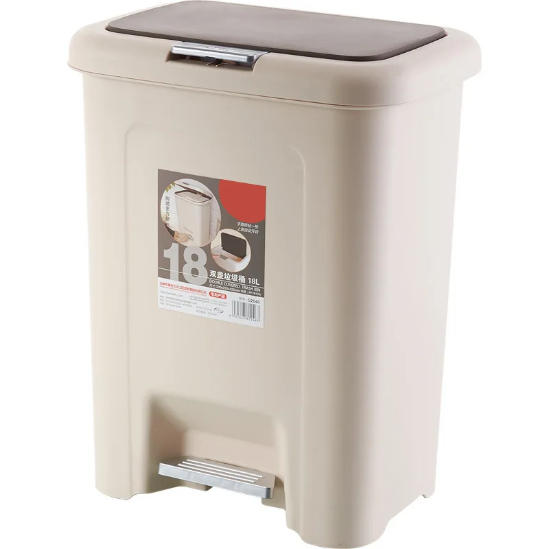 18L kitchen office Bathroom trash bin wholesale plastic trash cans  pedal bins
