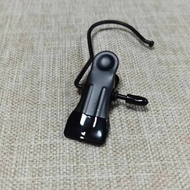 wholesale electrophoretic 3-shaped PVC Coated Metal Spring Clothespin Non-slip Sock Hat black single Clip Hangers
