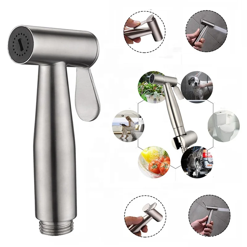 
Stainless Steel Bidet Handheld Sprayer, Toilet Hose Sprayers Kit With Brushed Nickel Finish 