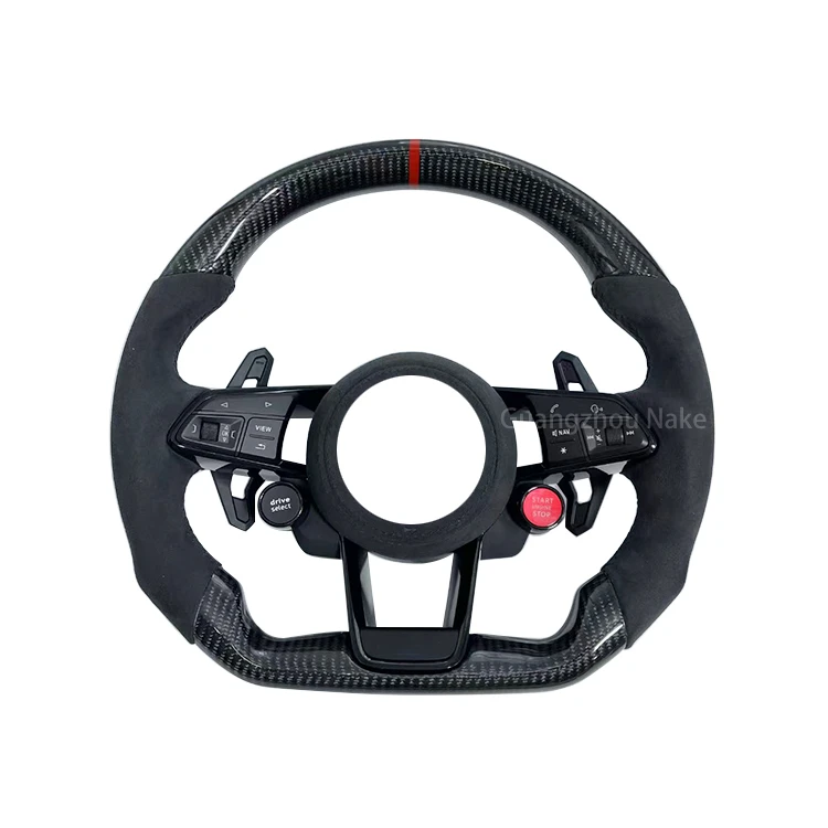 Leather Steering Wheel Upgrade Fit For Audi Rs Rs3 Rs7 A3 A4 A5 A7 Q7 Tt Tts R8 Steering Wheel Carbon Fiber