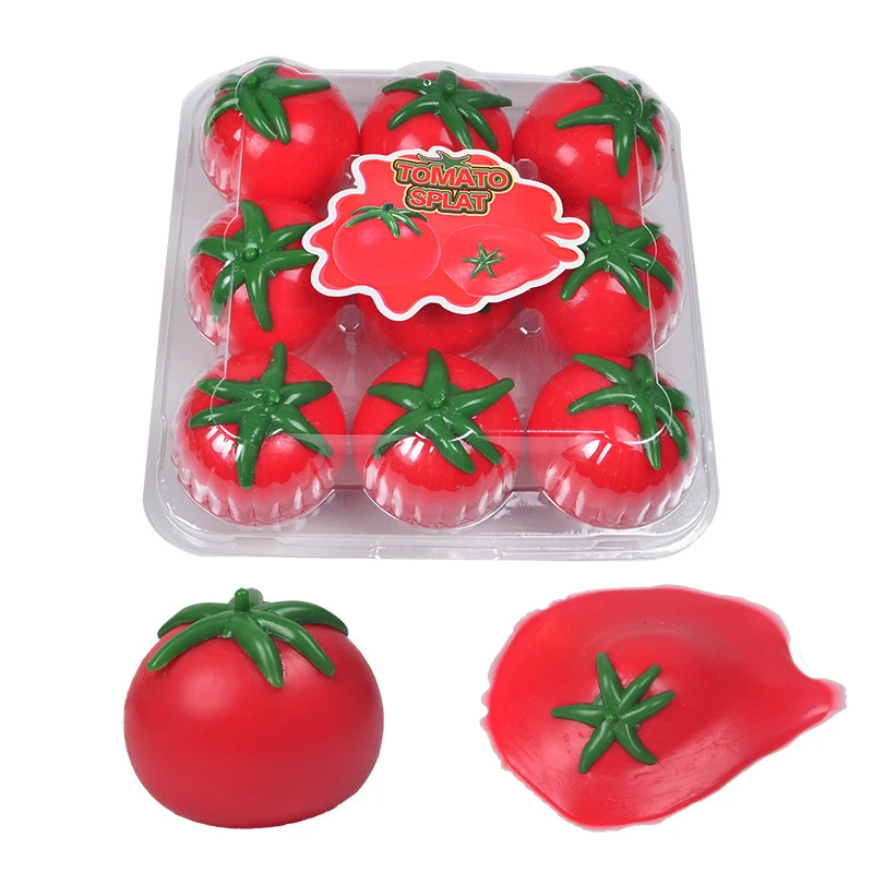 
2021 hot sale squeeze wet soft viscous fast rebound tomato pressure ball children adult sensory decompression fidget toy 
