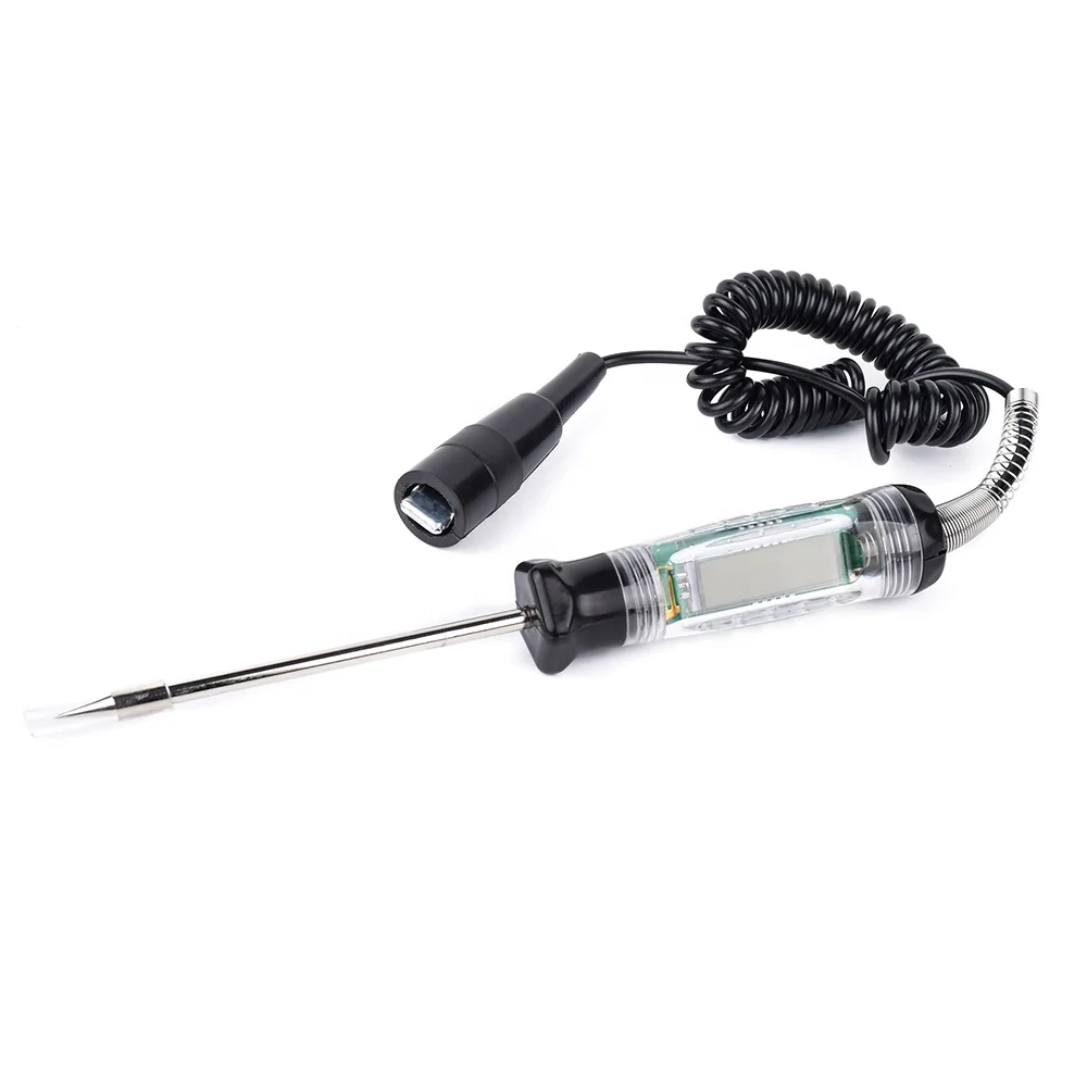 Электрический автомобильный ЖК-дисплей анализатор ручки тестер с подсветкой 3/6/12/24/30 напряжение пружинный провод светодиодный индикатор проверки транспортного средства