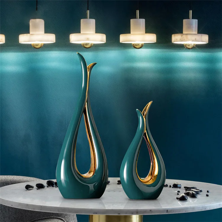 new arrivals hotel home tabletop golden flower vase ceramic modern vases decor