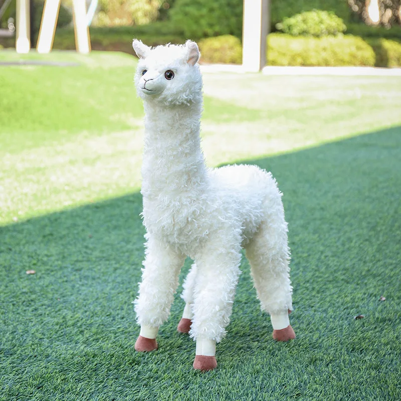 Greenmart Custom Design Simulated Alpaca Wool Toy Sheep Cute Plush Baby Comfort Pillow Party Decoration for Children Riding Toys