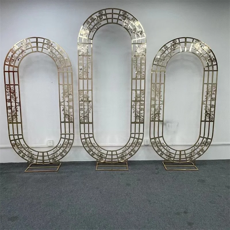new metal rose garden arch wedding stage stand decoration flower stand for baby breath wedding