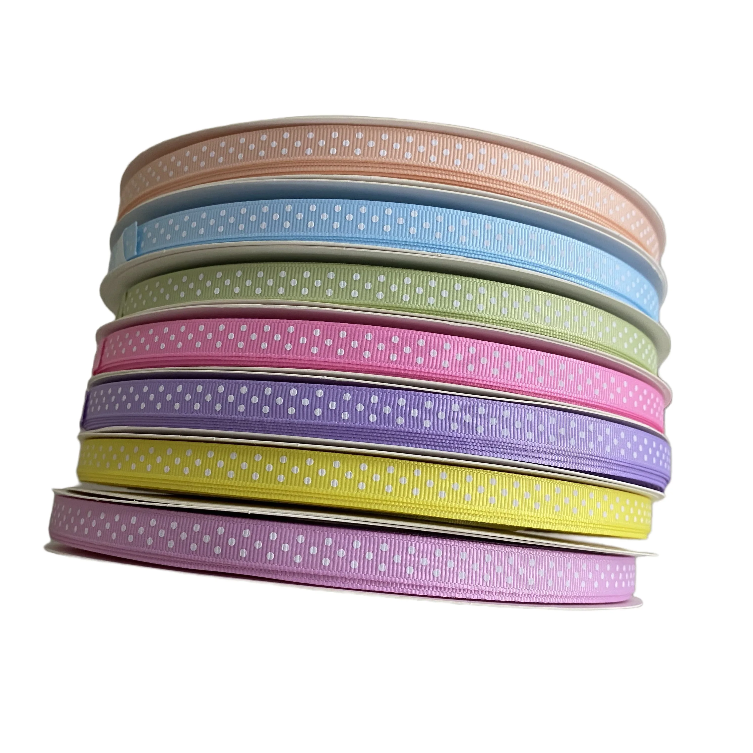 Custom 16mm 5/8 inch Polka Dot Polyester ribbon Fresh Flower Bouquet Packaging Ribbon Birthday Cake Baking Gift box ribbon