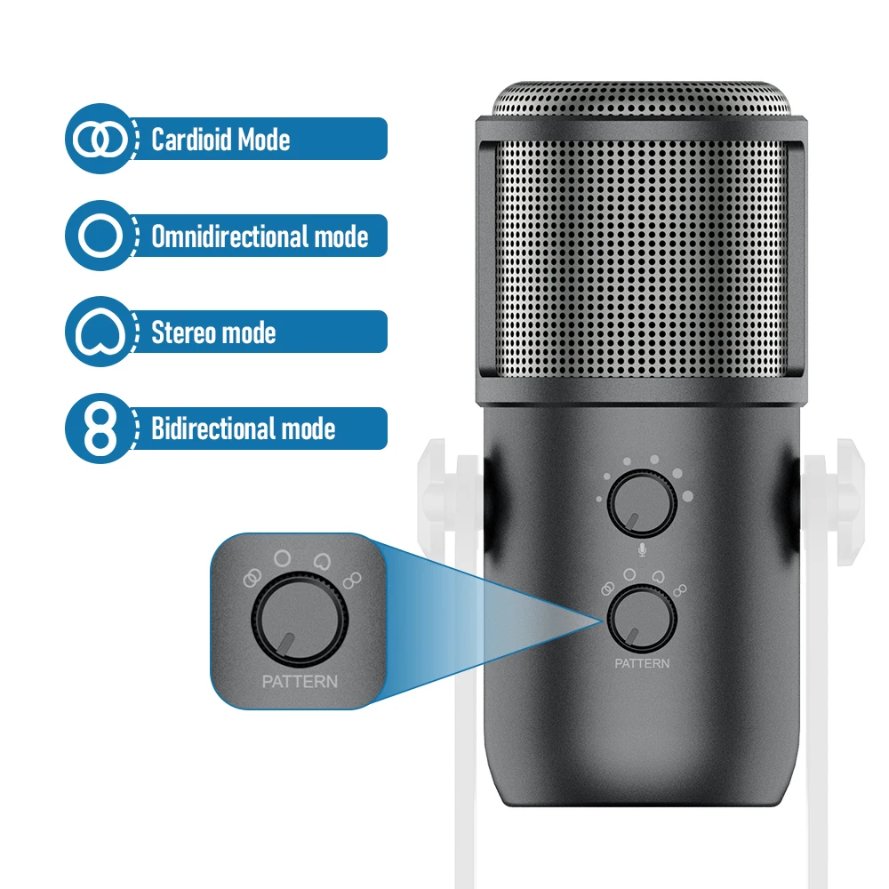 2022 New Computer Desktop Laptop Mobile Phone Accessories Mic Supports Four Adjustable Pointing Modes With Switch Button