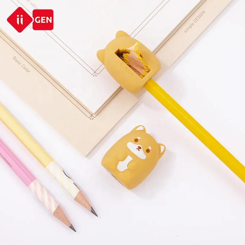 IIGEN creative cartoon shiba silicone sharpener student school fun sharpener and sharpener for children
