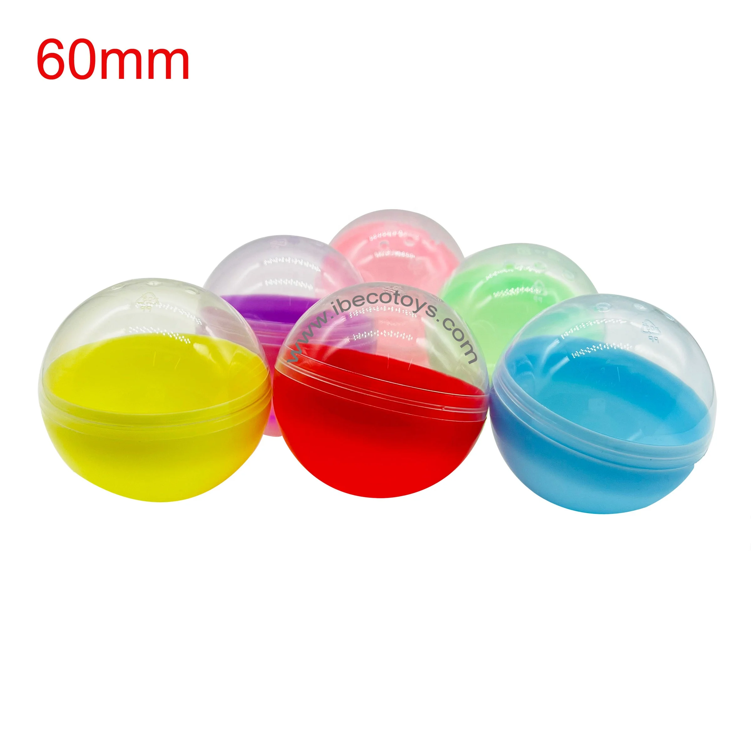 65mm Empty Plastic Toy Capsules for Vending Machine and Snack Candy