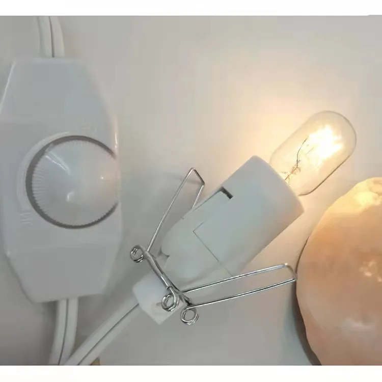 Himalayan Salt Stone Lamp AC DC E26 E27 Bulb Holder Electric Wire Cables AC Power Cord Salt Lamp Cord with Dimmer Switch