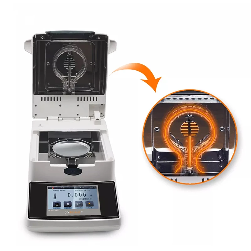 WEIAI Touch screen tea moisture meter 110g 0.001g Automatic Halogen Heating Tester grain feed food plastic moisture analyze