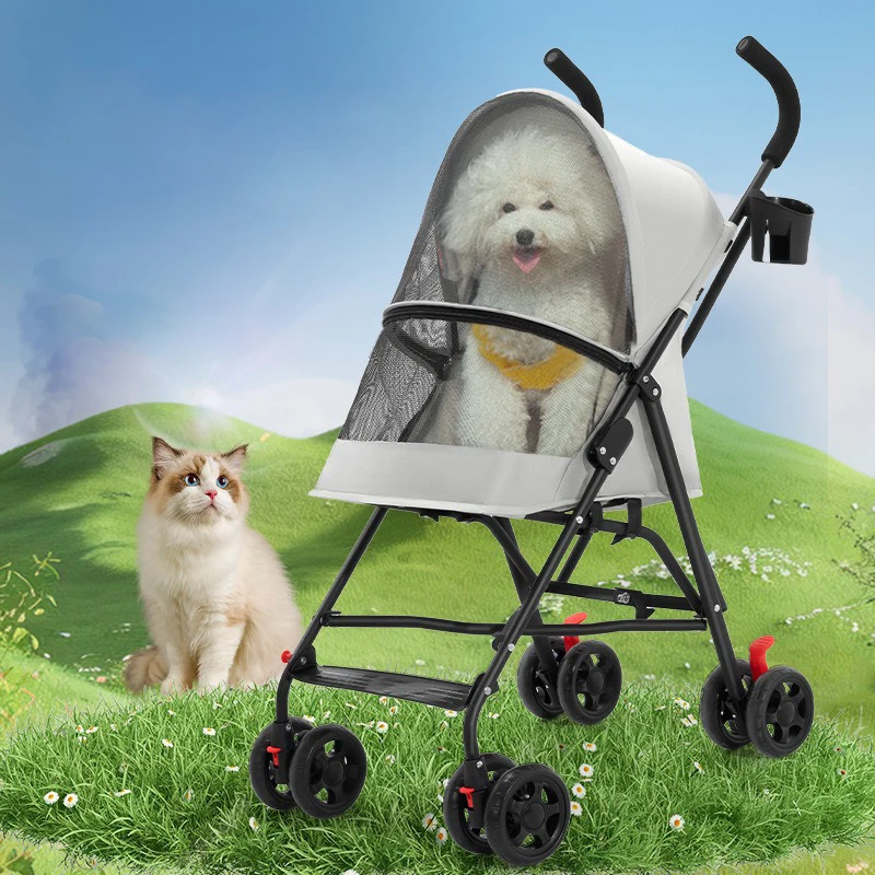 Luxury foldable Pet Stroller for Cats and Dogs, portable Dog Stroller pet carrier Lightweight pet trolley