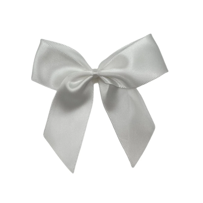 PC Ribbons 100% Polyester Handmade White Red Stain Ribbon Bows With Adhesive Tape For Wine Bottle Decoration
