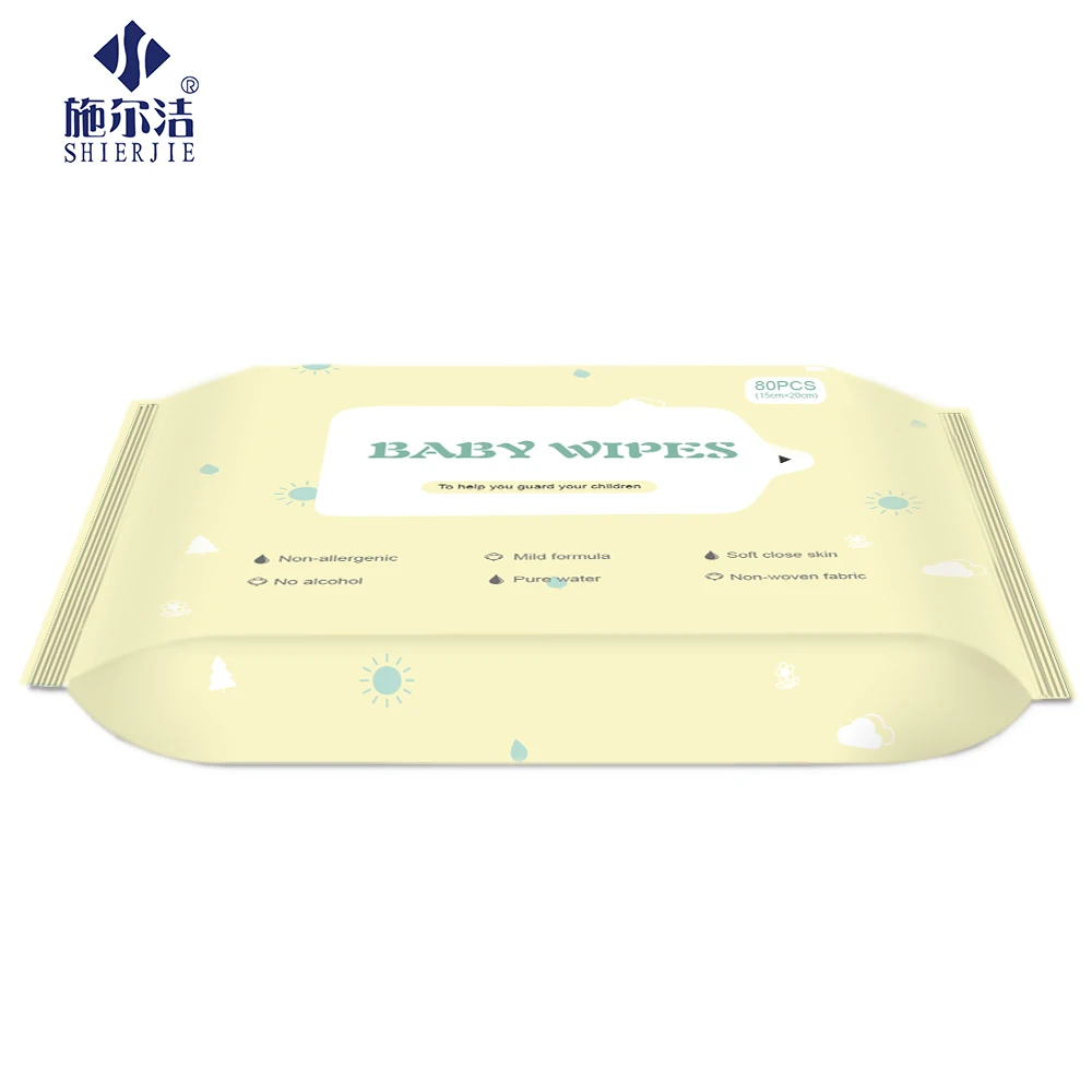 
China Factory Price OEM 80pcs Free Sample Natural Soft Water Baby Wipes 
