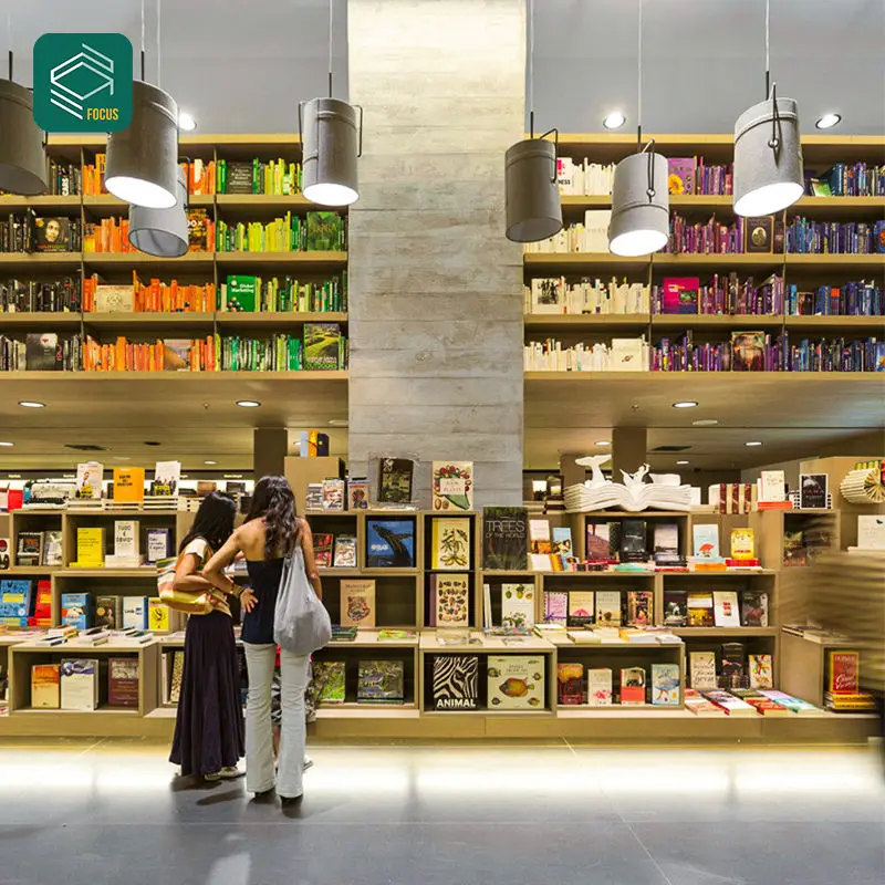 Modern Book Store Interior Design Commercial Books Display Shelves For Book Store