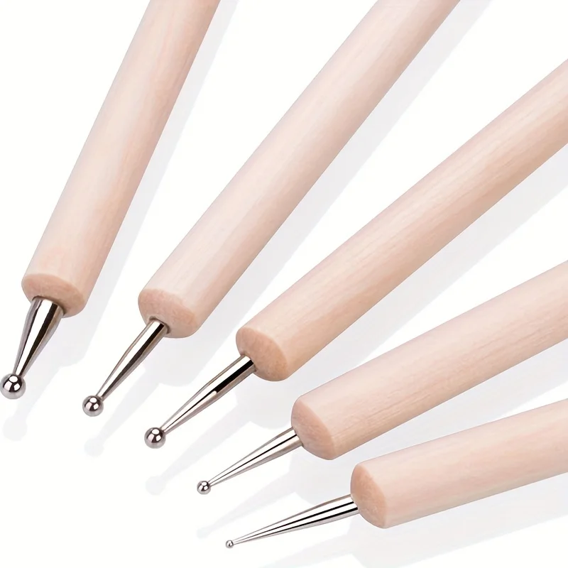 5 Pcs Clay Tool MANDALA Rock Painting Tools 2 Way Dotting Pen Tool Nail Art Tip Dot Paint Manicure Kit Embossing Stylus Painting